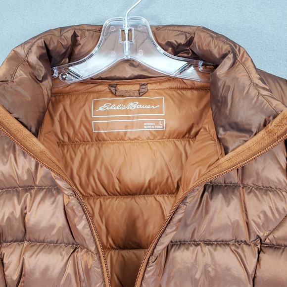 Eddie Bauer Womens L Brown Bronze EB650 Down Puffer Ski Snow Insulated Outdoor - Picture 3 of 7